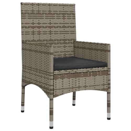 Loungesæt til haven 4 dele med hynder polyrattan grå