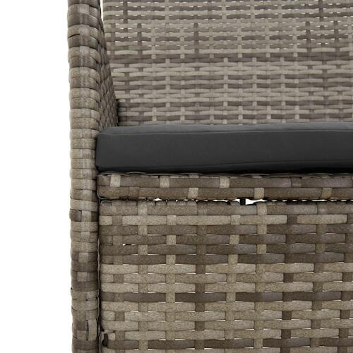 Loungesæt til haven 4 dele med hynder polyrattan grå