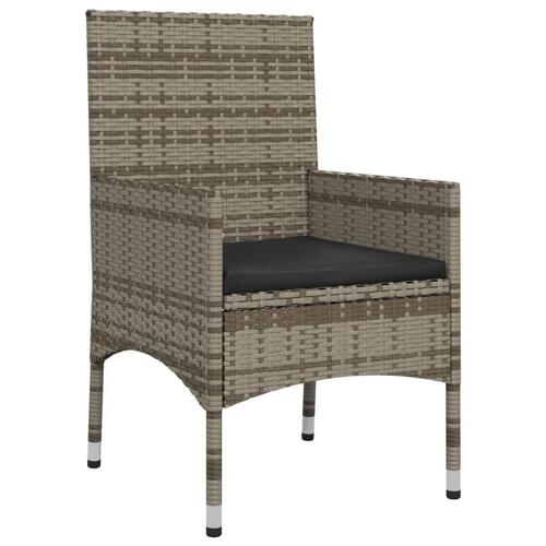 Loungesæt til haven 4 dele med hynder polyrattan grå