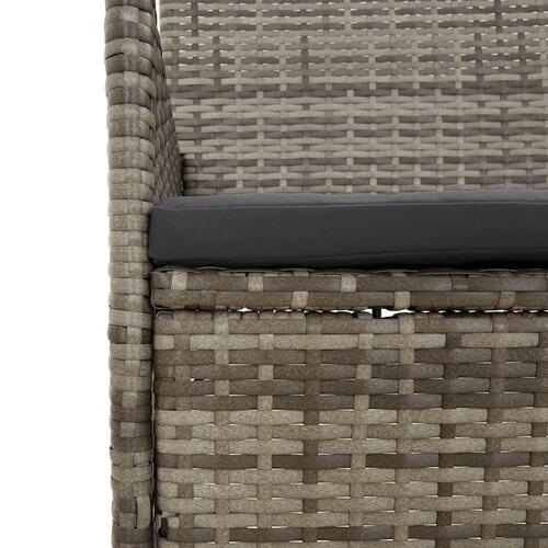 Loungesæt til haven 4 dele med hynder polyrattan grå