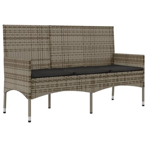 Loungesæt til haven 4 dele med hynder polyrattan grå