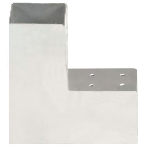 Stolpebeslag L-form 81x81 mm galvaniseret metal
