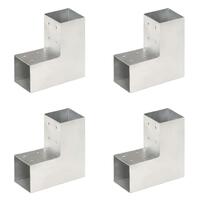 Stolpebeslag L-form 4 stk. 81x81 mm galvaniseret metal