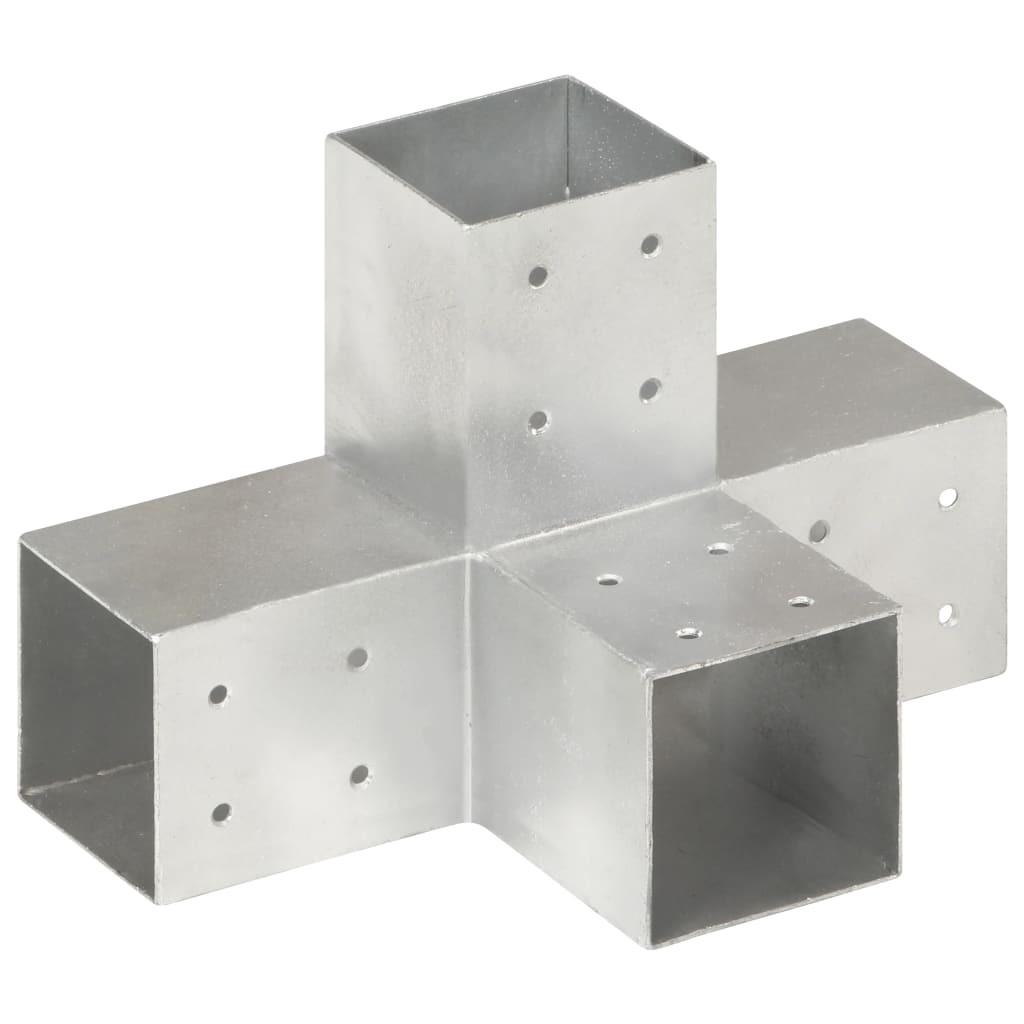 Stolpebeslag X-form 81x81 mm galvaniseret metal