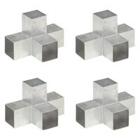 Stolpebeslag X-form 4 stk. 91x91 mm galvaniseret metal