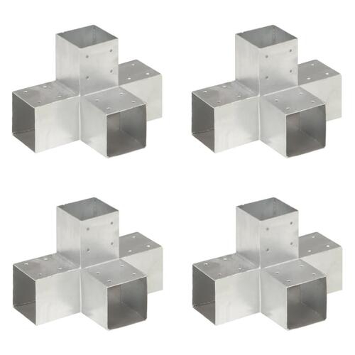 Stolpebeslag X-form 4 stk. 91x91 mm galvaniseret metal