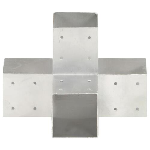 Stolpebeslag X-form 4 stk. 91x91 mm galvaniseret metal