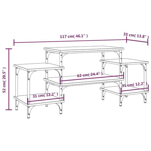 Tv-bord 117x35x52 cm konstrueret træ sonoma-eg