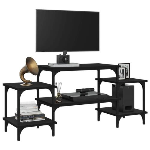 Tv-bord 117x35x52 cm konstrueret træ sort