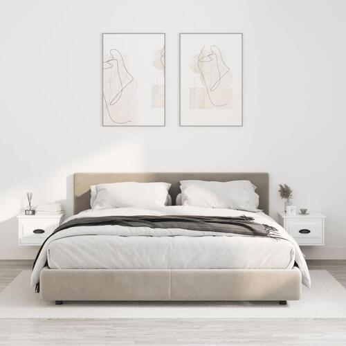 Væghængte sengeborde 2 stk. 41,5x36x28 cm hvid højglans