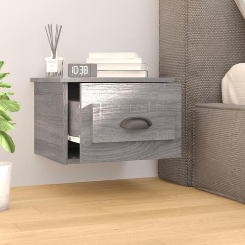 Væghængte sengeborde 2 stk. 41,5x36x28 cm grå sonoma-eg