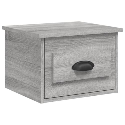 Væghængte sengeborde 2 stk. 41,5x36x28 cm grå sonoma-eg
