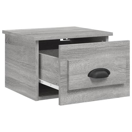 Væghængte sengeborde 2 stk. 41,5x36x28 cm grå sonoma-eg