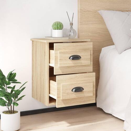 Væghængte sengeborde 2 stk. 41,5x36x53 cm sonoma-eg