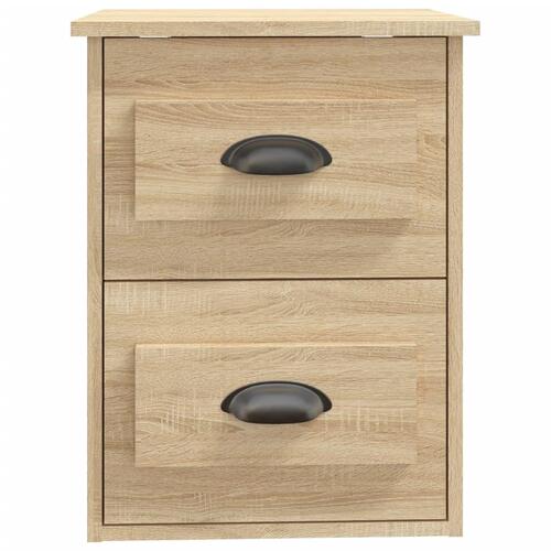 Væghængte sengeborde 2 stk. 41,5x36x53 cm sonoma-eg