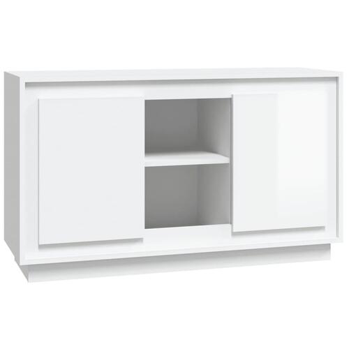 Skænk 102x35x60 cm konstrueret træ hvid højglans