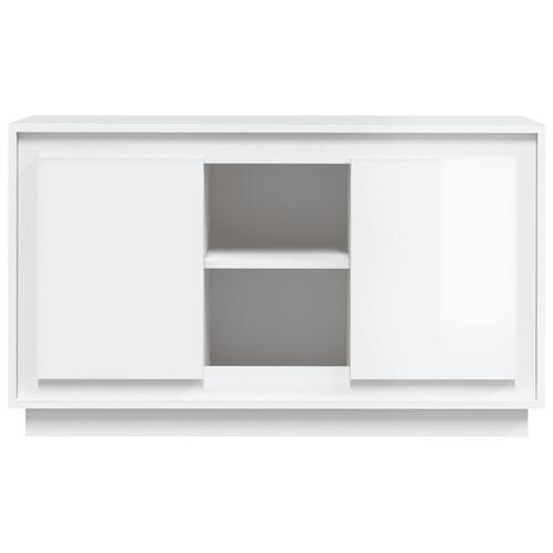 Skænk 102x35x60 cm konstrueret træ hvid højglans