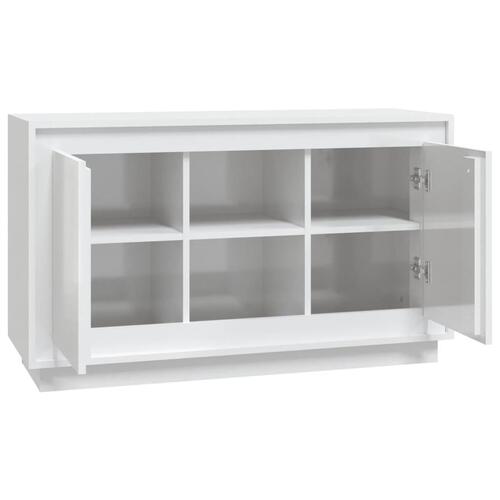 Skænk 102x35x60 cm konstrueret træ hvid højglans