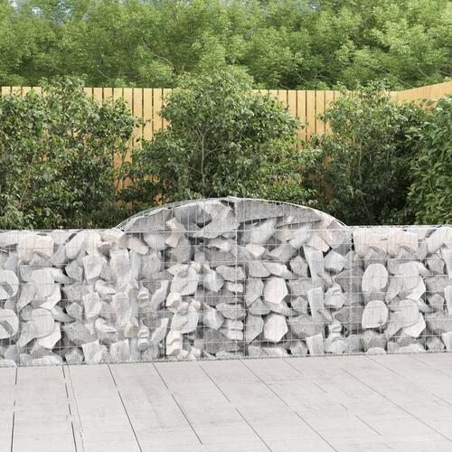 Buede gabionkurve 3 stk. 300x30x80/100 cm galvaniseret jern