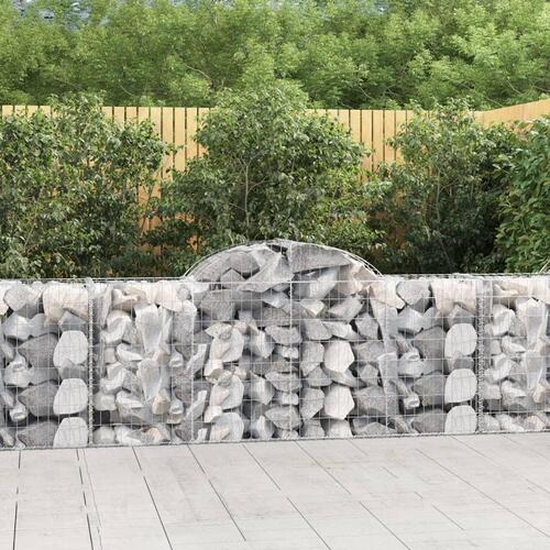 Buede gabionkurve 2 stk. 200x50x80/100 cm galvaniseret jern