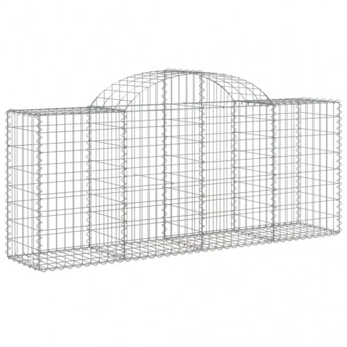 Buede gabionkurve - 2 stk. 200×50×80/100 cm i galvaniseret jern