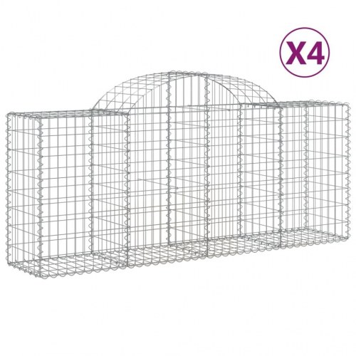 Buede gabionkurve - 4 stk. 200×50×80/100 cm i galvaniseret jern