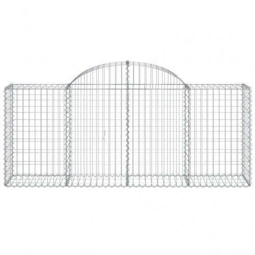 Buede gabionkurve - 4 stk. 200×50×80/100 cm i galvaniseret jern