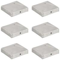 Pyramideformede stolpehætter 6 stk. 91x91 mm galvaniseret metal