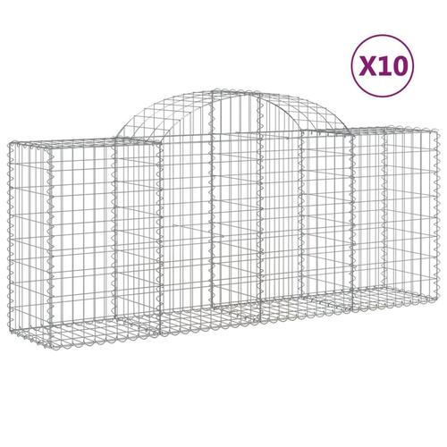 Buede gabionkurve 10 stk. 200x50x80/100 cm galvaniseret jern