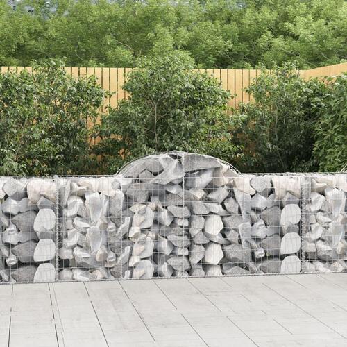 Buede gabionkurve 12 stk. 200x50x80/100 cm galvaniseret jern