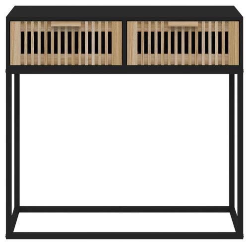 Konsolbord 80x30x75 cm konstrueret træ og jern sort