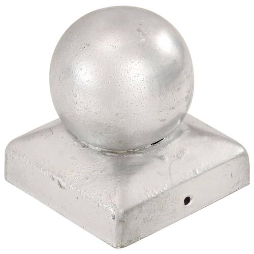 Kugleformede stolpehætter 6 stk. 81x81 mm galvaniseret metal