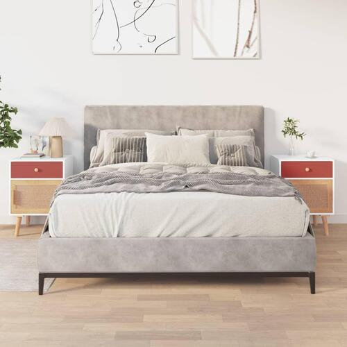 Sengeborde 2 stk. 40x30x55 cm konstrueret træ hvid