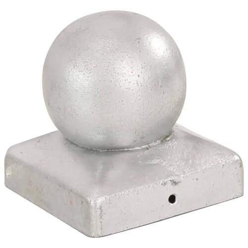 Kugleformede stolpehætter 6 stk. 81x81 mm galvaniseret metal