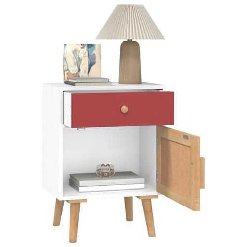 Sengeborde 2 stk. 40x30x55 cm konstrueret træ hvid