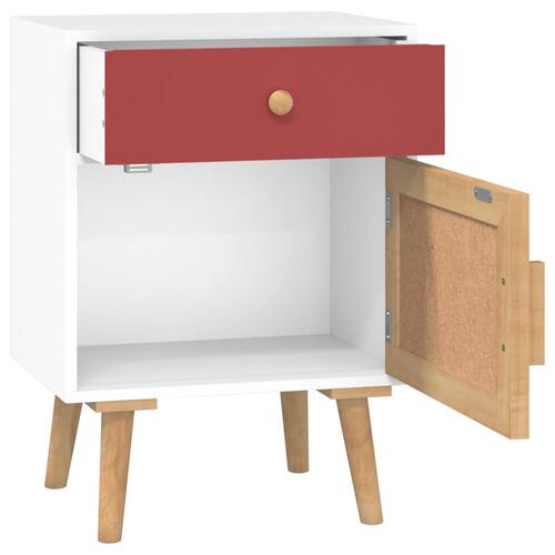 Sengeborde 2 stk. 40x30x55 cm konstrueret træ hvid
