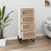 Kommode 40x30x95 cm konstrueret træ hvid