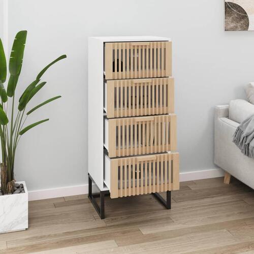 Kommode 40x30x95 cm konstrueret træ hvid