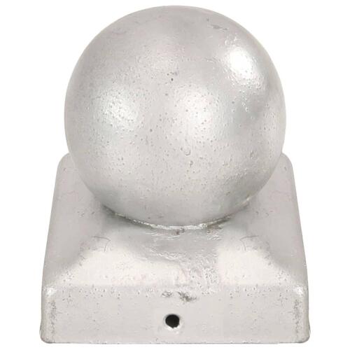 Kugleformede stolpehætter 6 stk. 81x81 mm galvaniseret metal