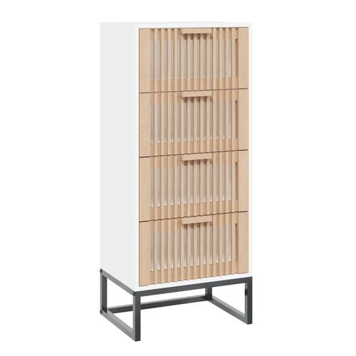 Kommode 40x30x95 cm konstrueret træ hvid