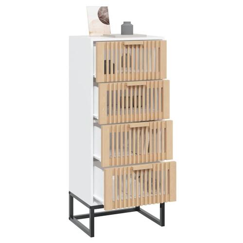 Kommode 40x30x95 cm konstrueret træ hvid