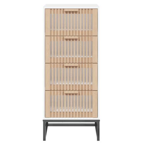 Kommode 40x30x95 cm konstrueret træ hvid