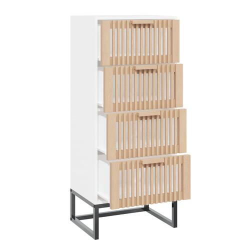 Kommode 40x30x95 cm konstrueret træ hvid