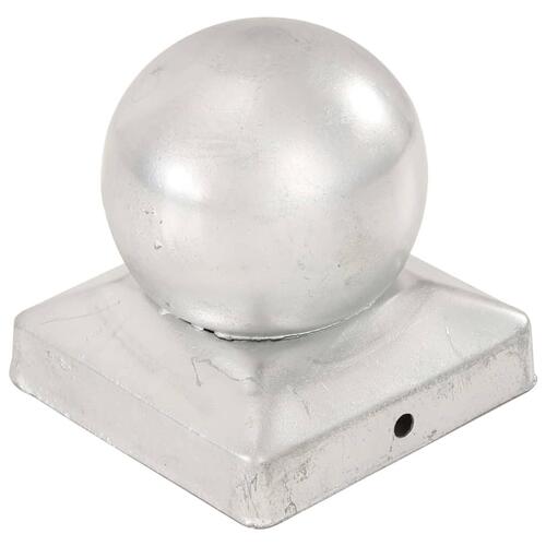 Globusformet stolpehætte 6 stk. 91x91 mm galvaniseret metal