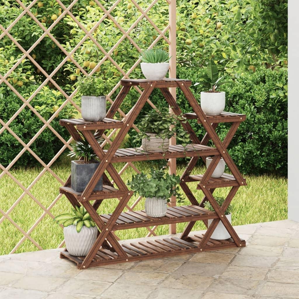 Blomsterstativ 110x25x105 cm massivt fyrretræ