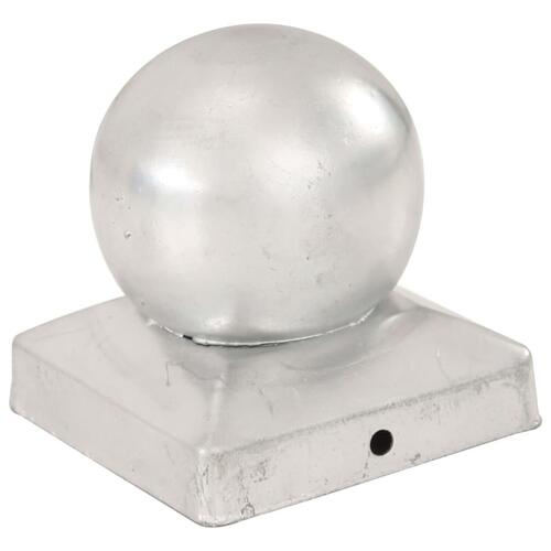 Globusformet stolpehætte 6 stk. 91x91 mm galvaniseret metal