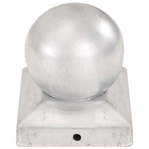 Globusformet stolpehætte 6 stk. 91x91 mm galvaniseret metal