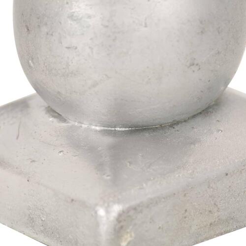 Globusformet stolpehætte 6 stk. 91x91 mm galvaniseret metal