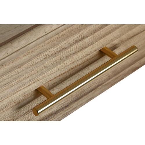 Konsol 100 x 40 x 76 cm Gylden Lys brun Paulonia træ Træ MDF