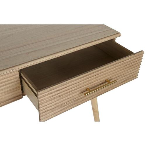 Konsol 100 x 40 x 76 cm Gylden Lys brun Paulonia træ Træ MDF